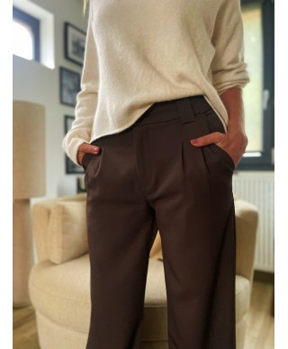 PANTALON MARRON FLUIDE - NOAH