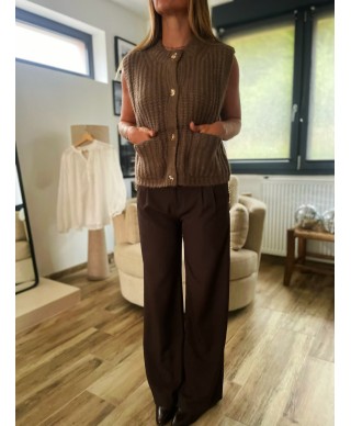 PANTALON MARRON FLUIDE - NOAH