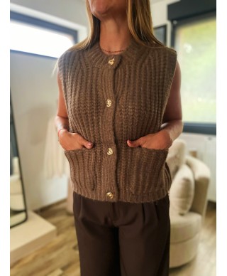 GILET SANS MANCHE A BOUTON - CONSTANCE