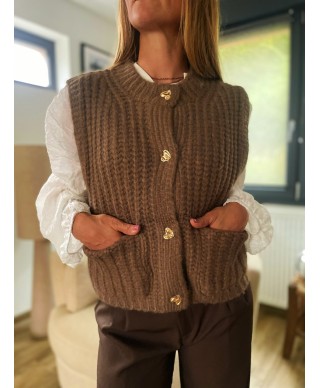 GILET SANS MANCHE A BOUTON - CONSTANCE