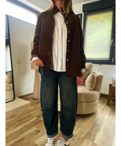 VESTE CHOCOLAT VELOURS CÔTELÉ - CARLA