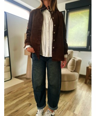 VESTE CHOCOLAT VELOURS CÔTELÉ - CARLA