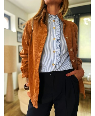 VESTE CAMEL VELOURS CÔTELÉ - CARLA