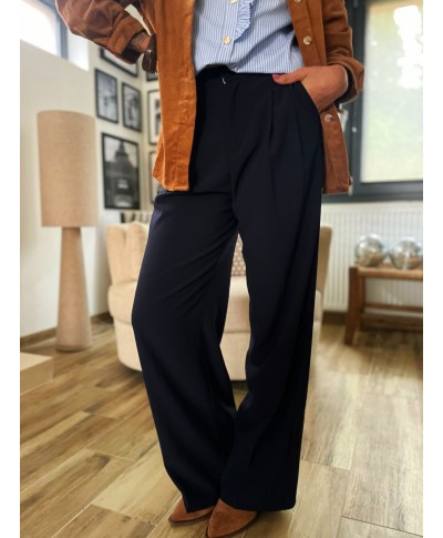 PANTALON BLEU MARINE FLUIDE - NOAH