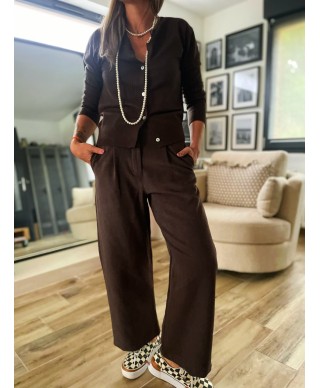 PANTALON 7/8 MARRON - NICK