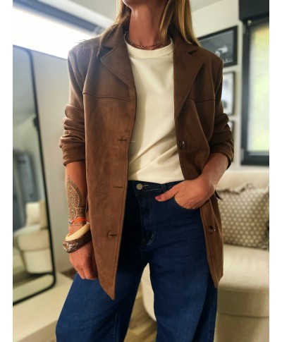 VESTE MARRON DAIM - GWEN