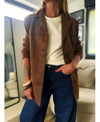 VESTE MARRON DAIM - GWEN