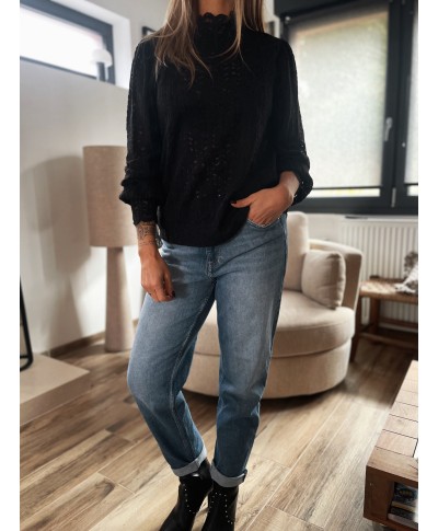 BLOUSE DENTELLE NOIRE - ELLY