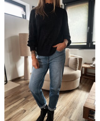 BLOUSE DENTELLE NOIRE - ELLY