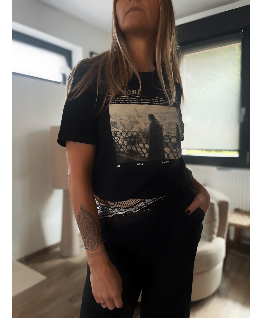T-SHIRT NOIR GARCIA - AMORE