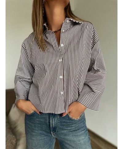 CHEMISE CHOCOLAT RAYÉE - JONA