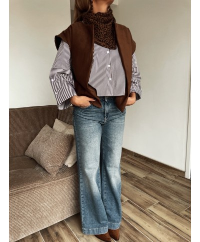 CHEMISE CHOCOLAT RAYÉE - JONA