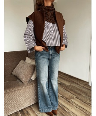 CHEMISE CHOCOLAT RAYÉE - JONA