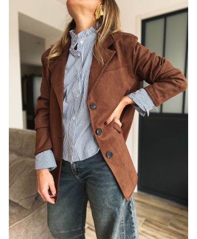 VESTE MARRON SUEDINE - BELLY