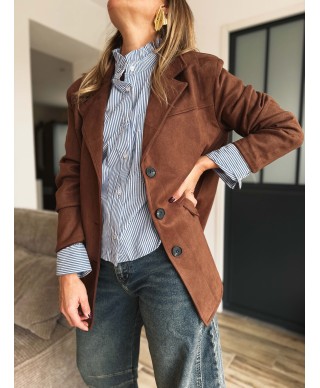 VESTE MARRON SUEDINE - BELLY