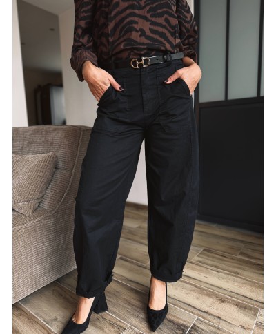 PANTALON BARREL NOIR - CHARLY