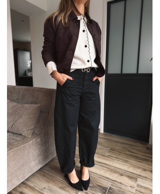 PANTALON BARREL NOIR - CHARLY
