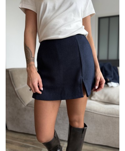 JUPE SHORT BLEU MARINE - ANNA