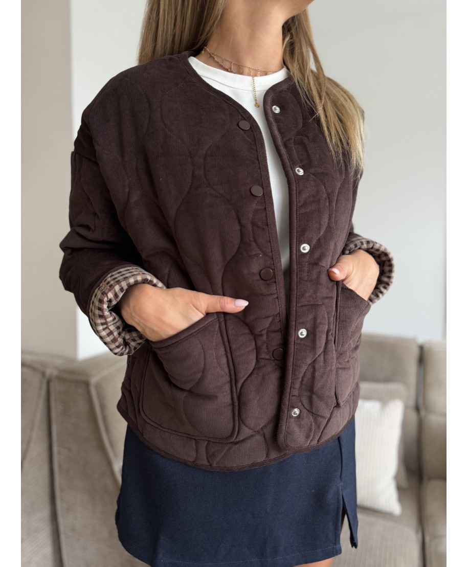 VESTE MATELASSÉE CHOCOLAT - MARIE