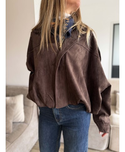 VESTE OVERSIZE CHOCOLAT - LOUISE