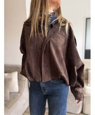 VESTE OVERSIZE CHOCOLAT - LOUISE