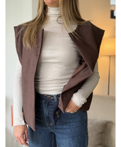 VESTE SANS MANCHES CHOCOLAT - PAOLA