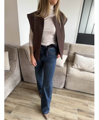VESTE SANS MANCHES CHOCOLAT - PAOLA