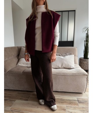 VESTE SANS MANCHES PRUNE - GRAYCE