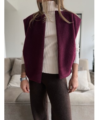 VESTE SANS MANCHES PRUNE - GRAYCE