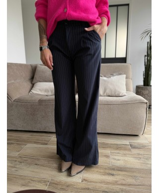 PANTALON FLUIDE BLEU MARINE - HAILEY