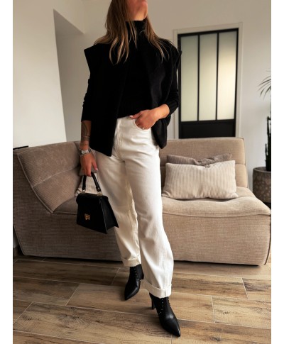 VESTE SANS MANCHES NOIRE - GRAYCE