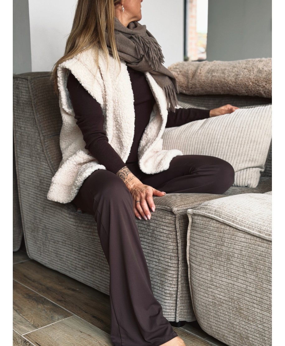 VESTE SANS MANCHES ÉCRU - JUSTINE