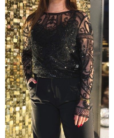 TOP TRANSPARENT NOIR - LORIE