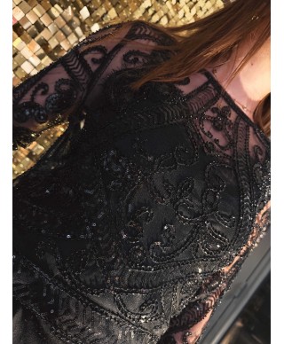 TOP TRANSPARENT NOIR - LORIE