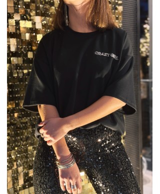 T-SHIRT NOIR - CRAZY GIRL