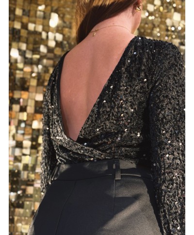 BODY NOIR SEQUINS - LEO
