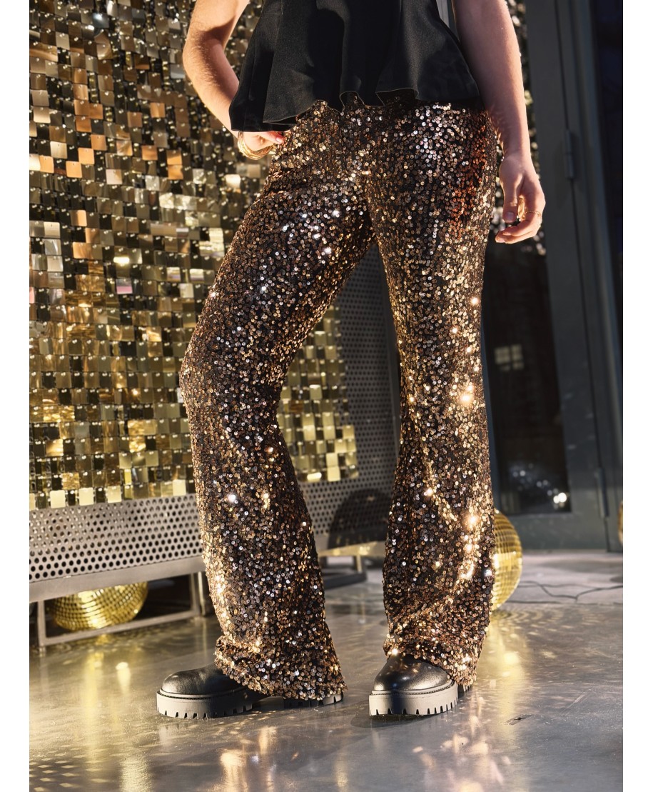 PANTALON BRONZE SEQUINS - BASTIAN