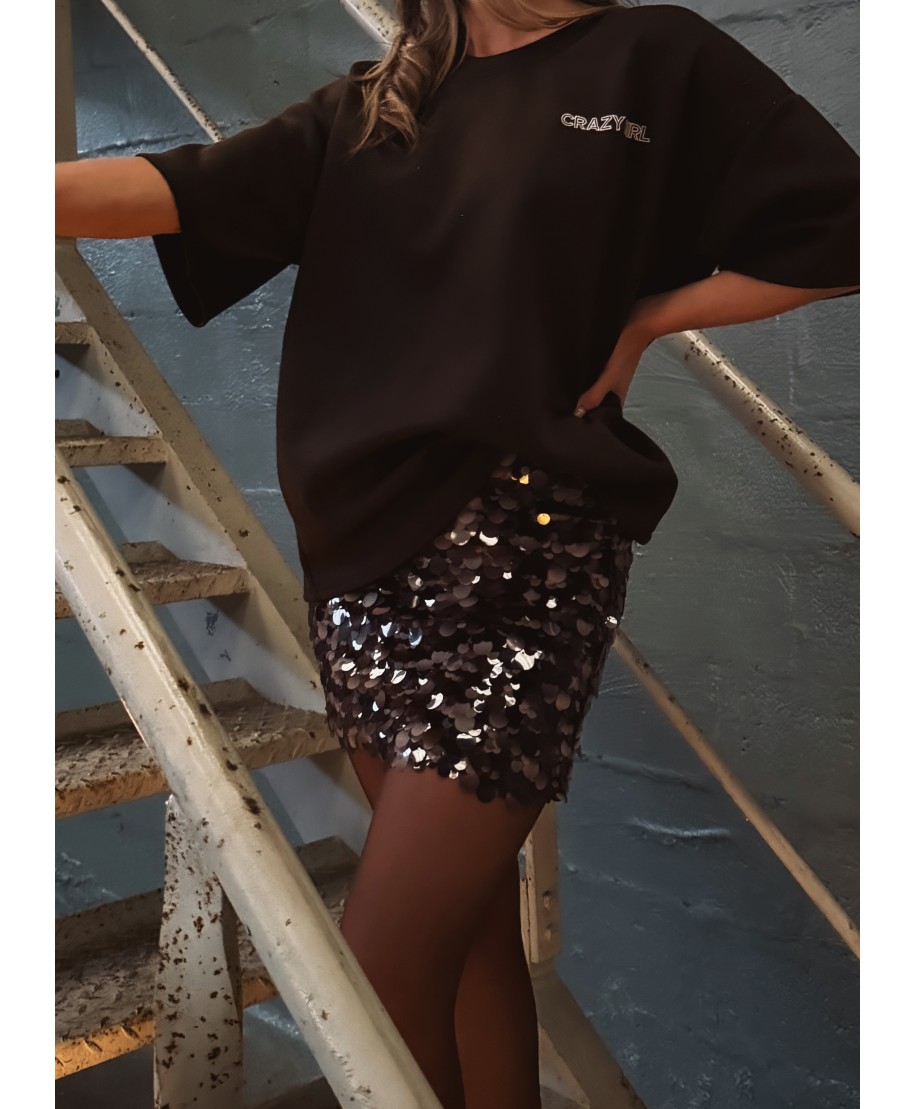 JUPE CHOCOLAT SEQUINS - ANOUCK
