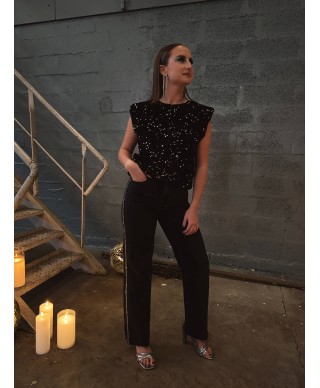 TOP SANS MANCHES SEQUINS - CHLOE