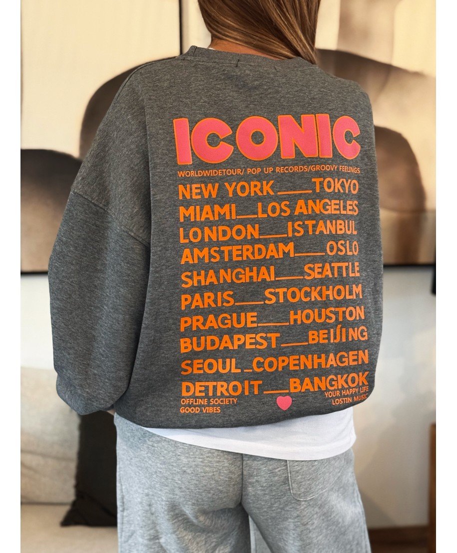 SWEAT GRIS - ICONIC