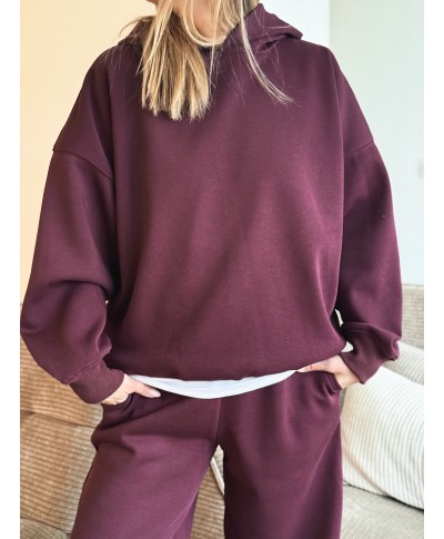 SWEAT A CAPUCHE BORDEAUX - CLOE