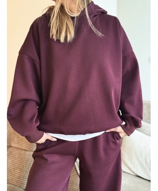 SWEAT A CAPUCHE BORDEAUX - CLOE