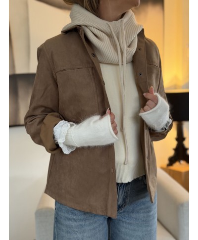 VESTE MARRON SUEDINE GARCIA - NORA