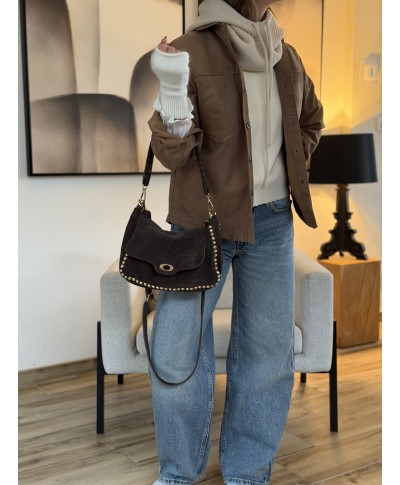 VESTE MARRON SUEDINE GARCIA - NORA