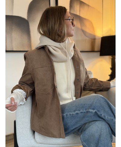 VESTE MARRON SUEDINE GARCIA - NORA