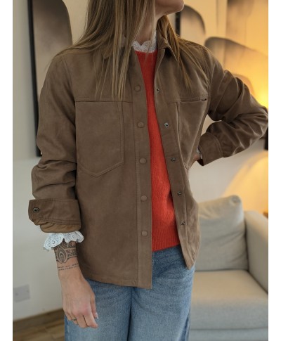 VESTE MARRON SUEDINE GARCIA - NORA