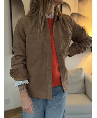 VESTE MARRON SUEDINE GARCIA - NORA