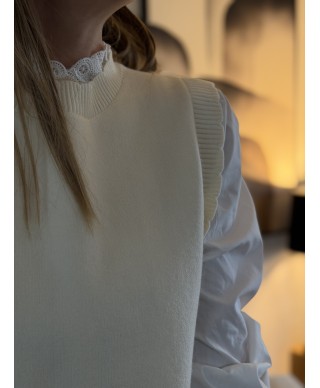 PULL SANS MANCHES ÉCRU - CLAIRE