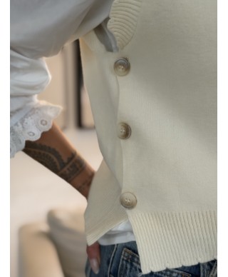 PULL SANS MANCHES ÉCRU - CLAIRE