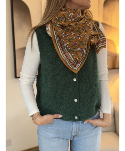 MAILLE SANS MANCHES VERT - SUZIE